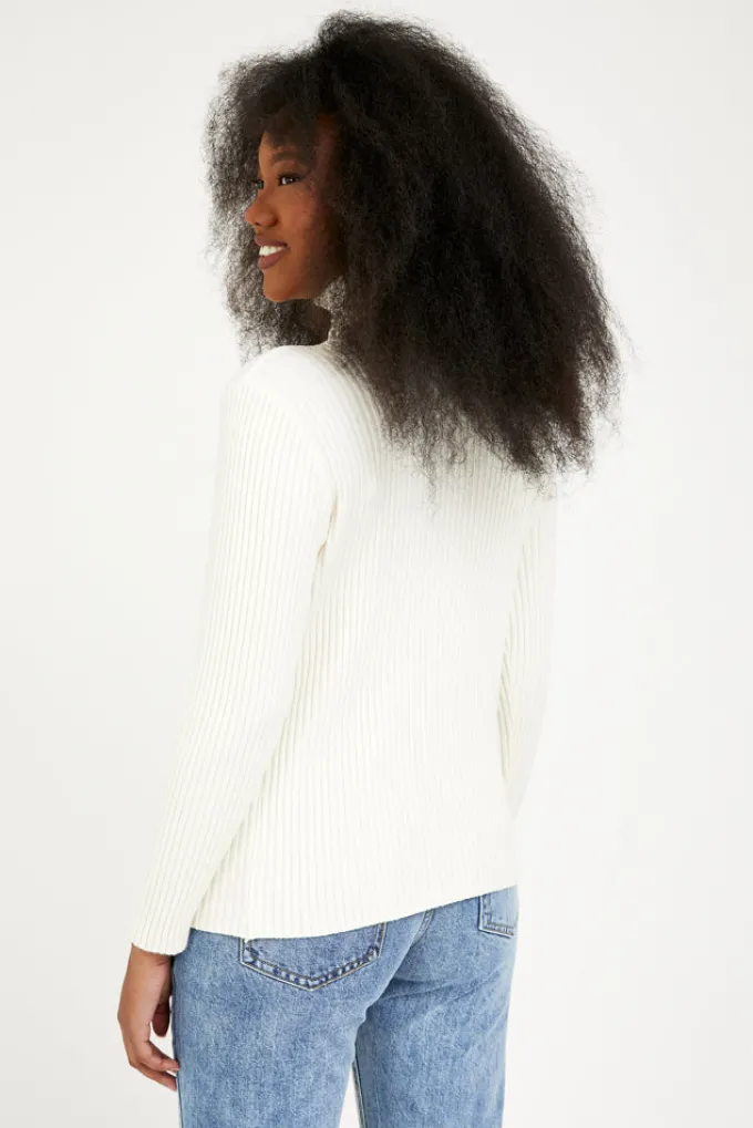 Silk & Salt jade turtleneck top- cream^ Knitwear