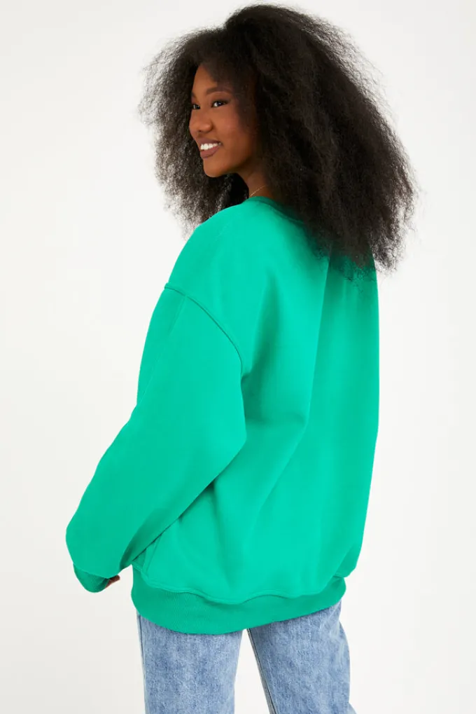 Silk & Salt my basic sweatshirt - green^ Hoodies & Sweatshirts