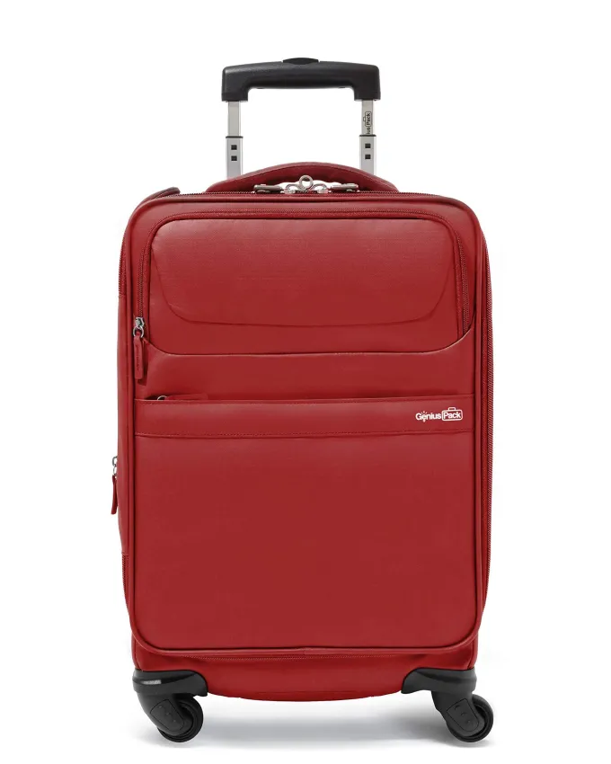 Silk & Salt Genius Pack G4 22 Carry On Spinner Lugga- Smart Organized Lightweight Suitcase (G4 - Red)^ Checked Luggage