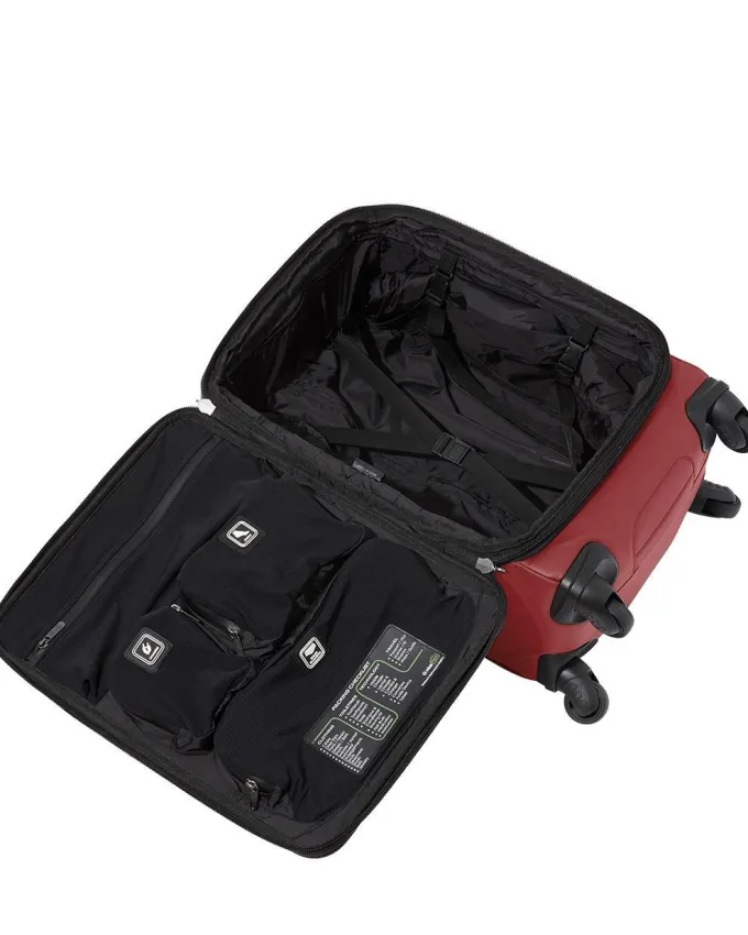 Silk & Salt Genius Pack G4 22 Carry On Spinner Lugga- Smart Organized Lightweight Suitcase (G4 - Red)^ Checked Luggage