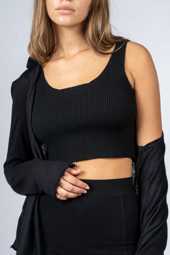 Silk & Salt poppy top - black^ Tops