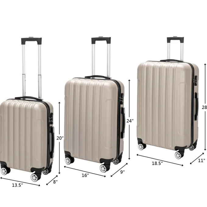 Silk & Salt 3-in-1 Multifunctional LuggaSet LarCapacity Traveling StoraSuitcase^ Hard Side Luggage
