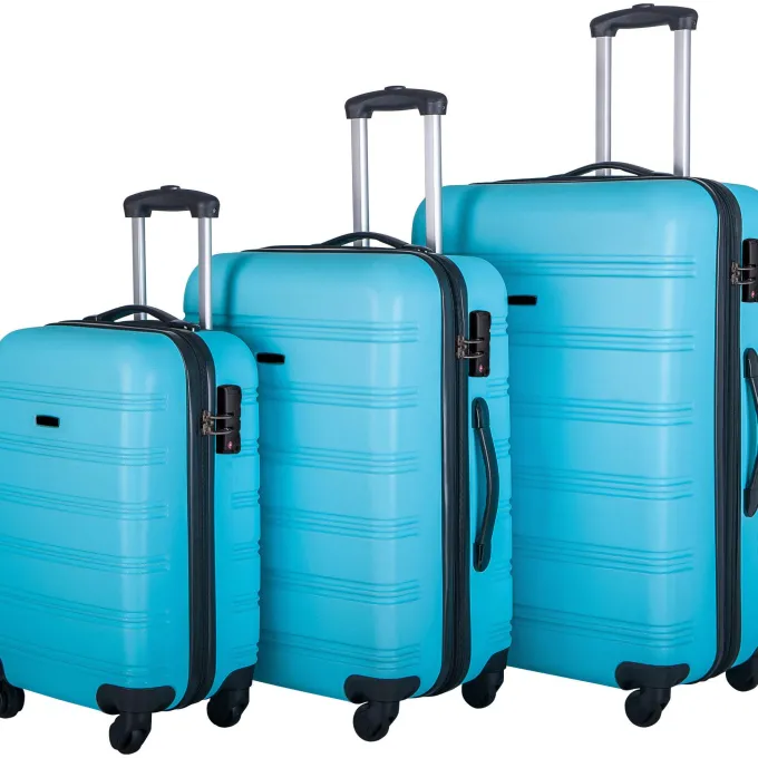 Silk & Salt LuggaSet for Women 3 Piece Hardshell Spinner Suitcase with TSA Lock Lightweight Expandable Luggafor Long Travel Colledge Business Trip Fashion Carry on LuggaSet 20 24' 28 Light Blue^ Checked Luggage