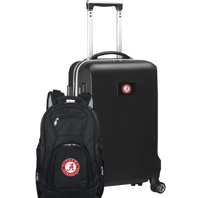 Silk & Salt Alabama Crimson Tide Deluxe 2-Piece Backpack and Carry-On Set - Black^ Luggage Sets