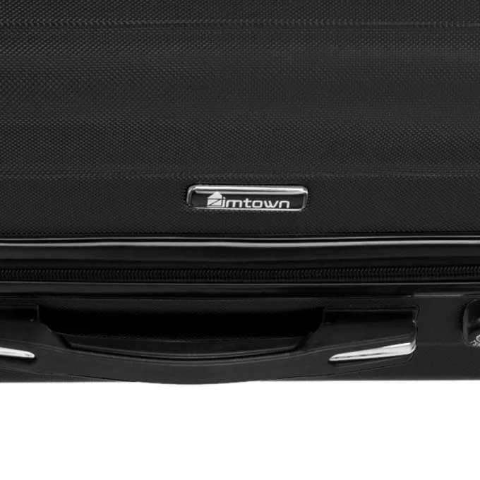 Silk & Salt SalonMore 3 Pcs LuggaTravel Set Bag ABS Trolley Suitcase Black^ Hard Side Luggage