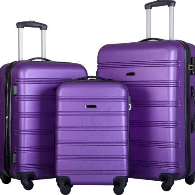 Silk & Salt 3 Piece LuggaSet Hardside Spinner Suitcase with TSA Lock 20 24' 28 Available^ Hard Side Luggage