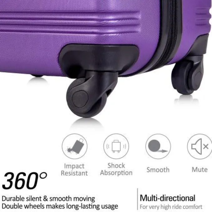 Silk & Salt 3 Piece LuggaSet Hardside Spinner Suitcase with TSA Lock 20 24' 28 Available^ Hard Side Luggage