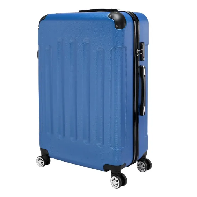 Silk & Salt Portable Luggage 3 Piece Set Suitcase ABS Trolley Case with Spinner Wheels Dark Blue^ Luggage Sets