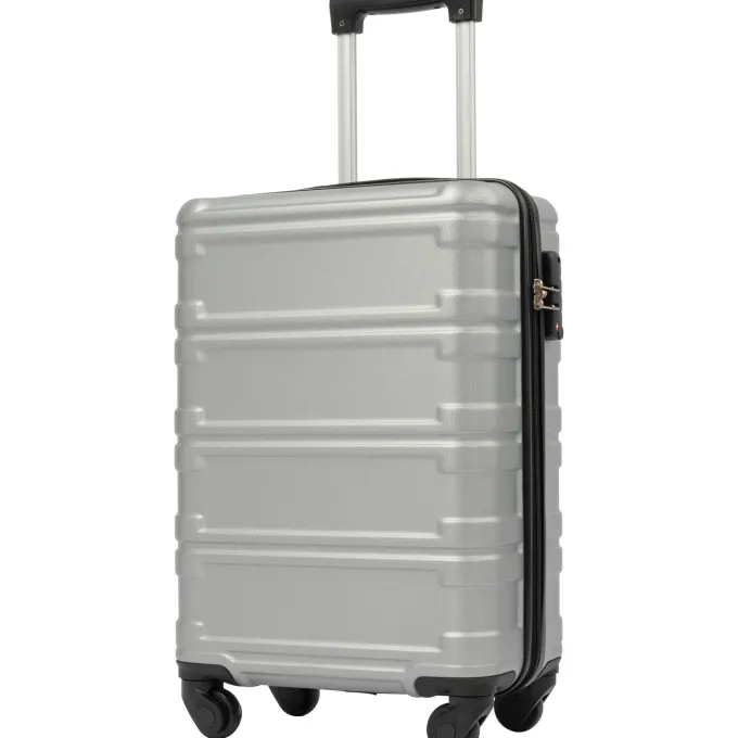 Silk & Salt UBesGoo Hardshell LuggaSets 3 Piece ABS Spinner Suitcase Travelling with TSA Lock and Wheels Gray^ Checked Luggage