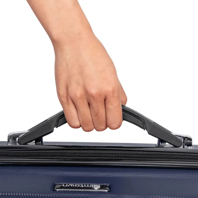 Silk & Salt GoDecor 3 Piece LuggaSets ABS Spinner Travel Suitcase with 4 Wheels Navy Blue^ Hard Side Luggage