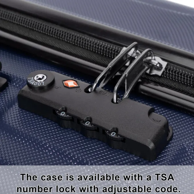 Silk & Salt GoDecor 3 Piece LuggaSets ABS Spinner Travel Suitcase with 4 Wheels Navy Blue^ Hard Side Luggage