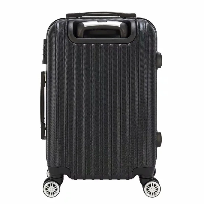 Silk & Salt VIK TECH 20 Checked Luggage Expandable Spinner Rolling Carry-on Black^ Hard Side Luggage