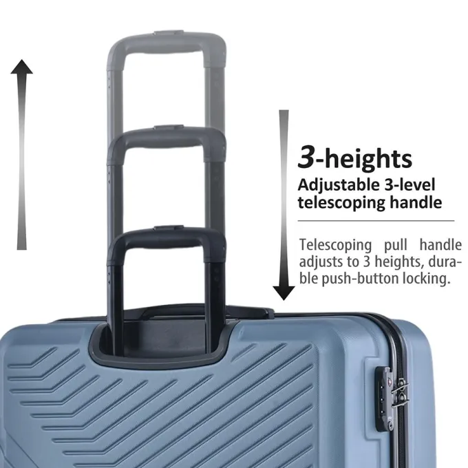Silk & Salt uhomepro Blue LuggaSets 20 24 28 Expandable Suitcase with Wheels TSA Lock Carry on Luggage 3pcs^ Carry On Luggage