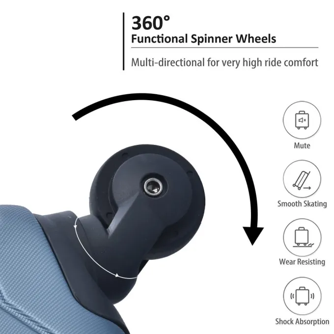 Silk & Salt uhomepro Blue LuggaSets 20 24 28 Expandable Suitcase with Wheels TSA Lock Carry on Luggage 3pcs^ Carry On Luggage