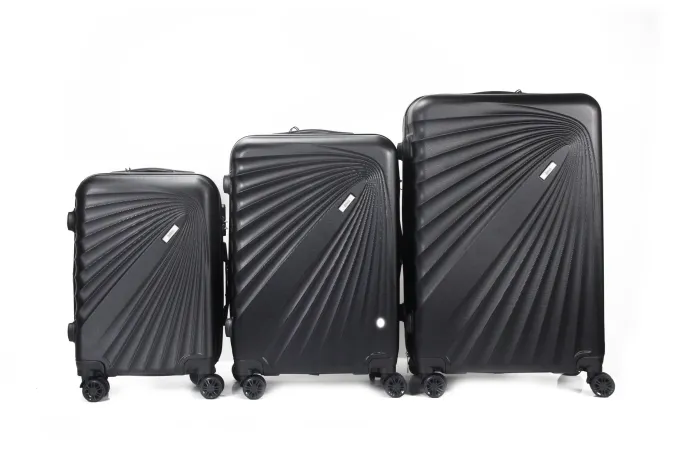 Silk & Salt MiraESTELA Expandable ABS Hard shell Lightweight 360 Dual Spinning Wheels Combo Lock 28 24 20 3 Piece LuggaSet^ Checked Luggage