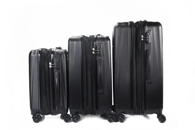 Silk & Salt MiraESTELA Expandable ABS Hard shell Lightweight 360 Dual Spinning Wheels Combo Lock 28 24 20 3 Piece LuggaSet^ Checked Luggage