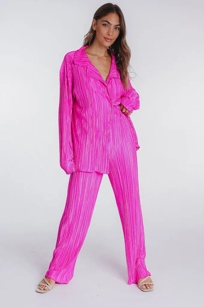 Silk & Salt isola bella plisse set - pink^ Sets