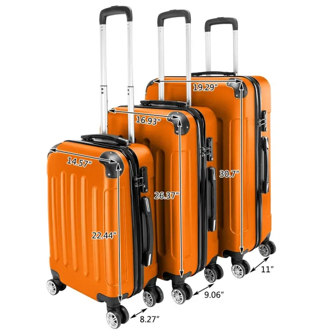 Silk & Salt Clearance! Carry-on Luggawith Spinner Wheels 3 PCS 20 24 28 TSA Approved Lock Included Suitcase Set Durable Rolling Luggafor Holiday Vacationing Cruise Travel Business Trip Q1089^ Carry On Luggage
