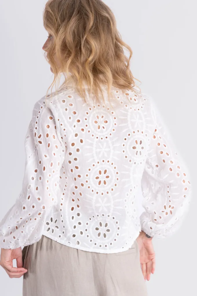 Silk & Salt ped anglaise blouse - white^ Tops