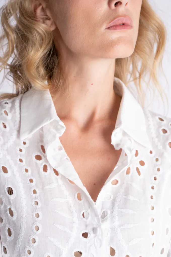 Silk & Salt ped anglaise blouse - white^ Tops