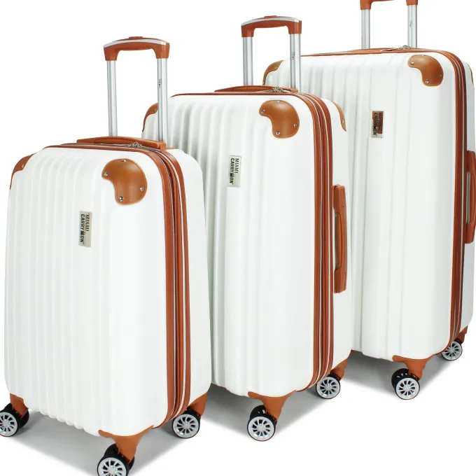 Silk & Salt Miami CarryOn Collins 3 Piece Expandable Spinner LuggaSet (White)^ Luggage Sets