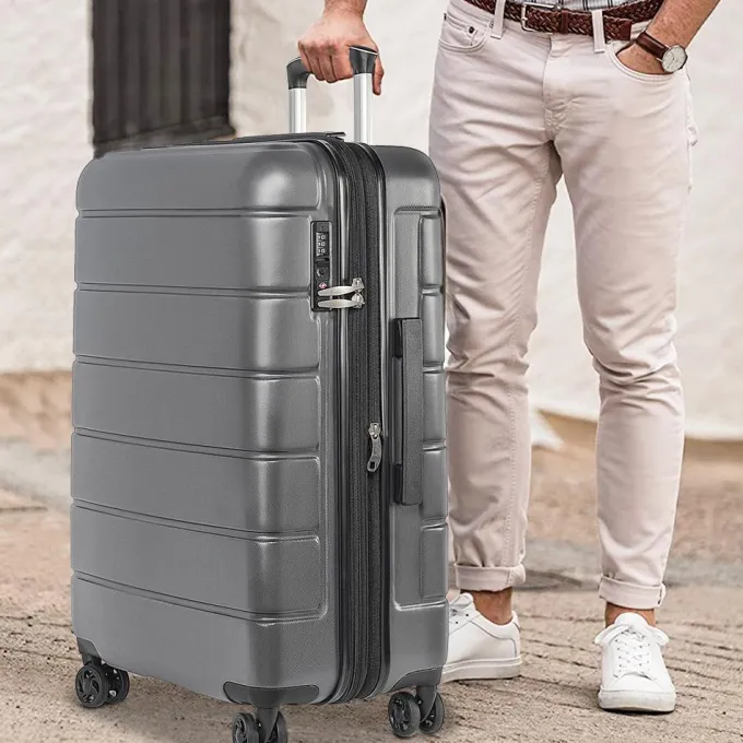 Silk & Salt Carry on LuggaSet 3pcs 20''/24''/28'' Fashion Lightweight Suitcase Travel Sets for Women 3-in-1 Portable Trolley Case with Telescoping Handle Outdoor Hardside LuggaSet S9351^ Luggage Sets