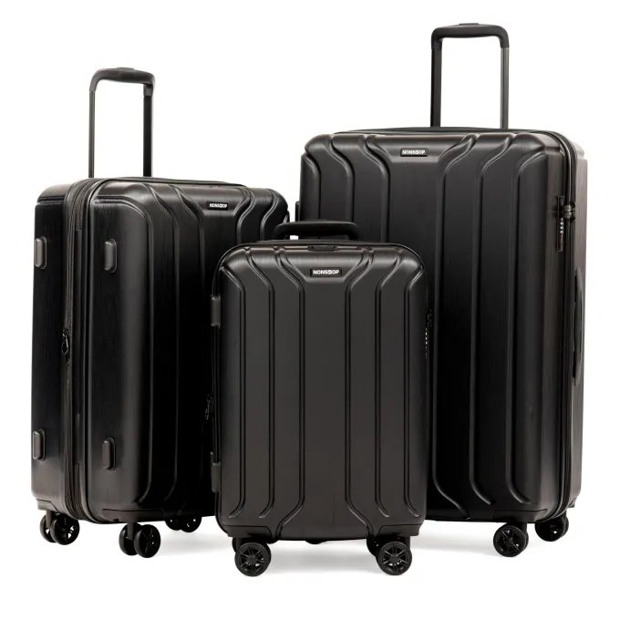 Silk & Salt NONSTOP YORK LuggaExpandable Spinner Wheels hard side shell Travel Suitcase Set 3 Piece Lightweight TSA Lock Double USB Port + 2 paccubes^ Carry On Luggage