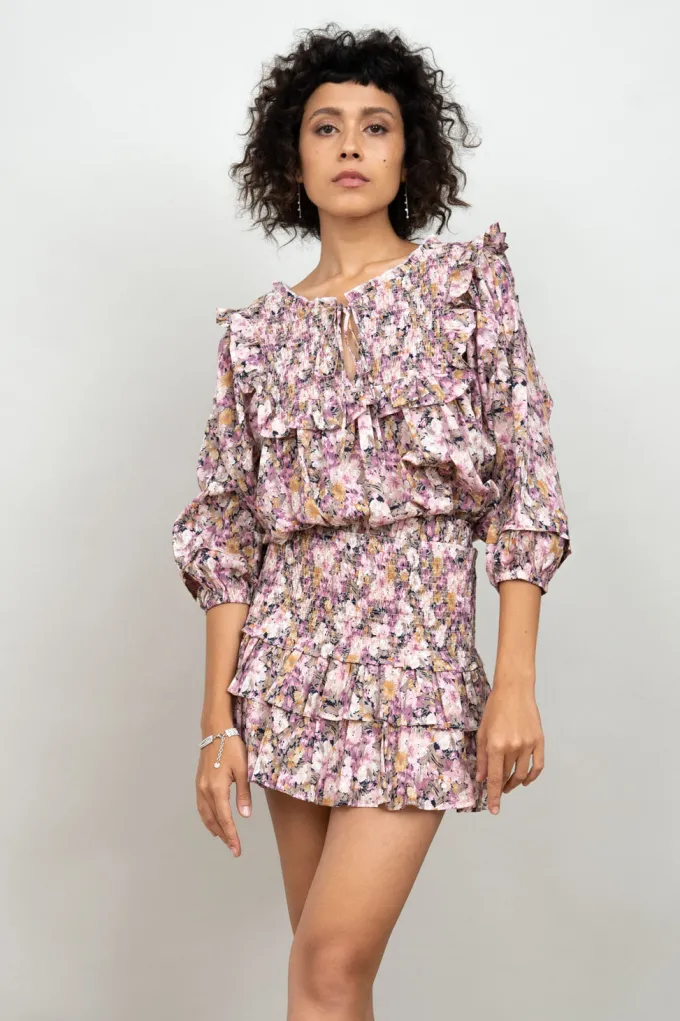 Silk & Salt frills ampthrills skirt - floral^ Skirts