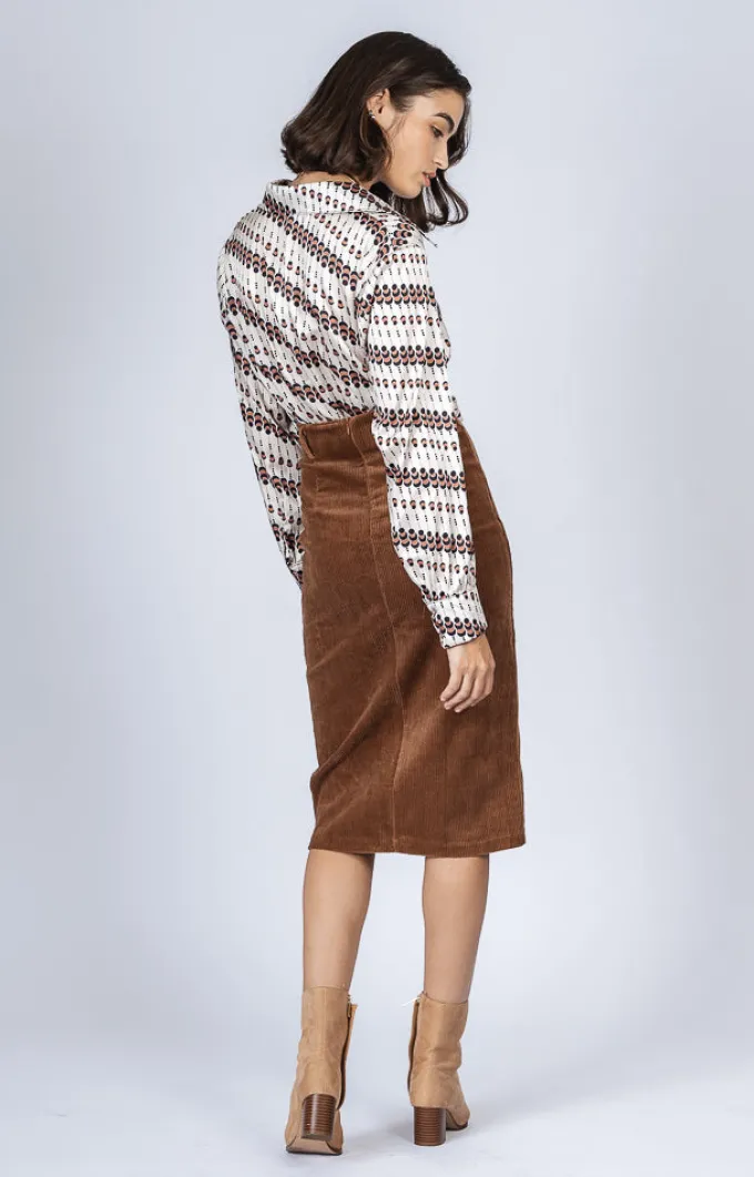 Silk & Salt jasmine midi skirt - brown^ Skirts