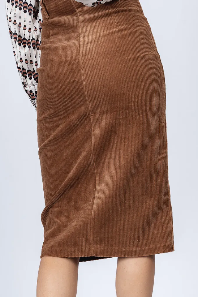 Silk & Salt jasmine midi skirt - brown^ Skirts
