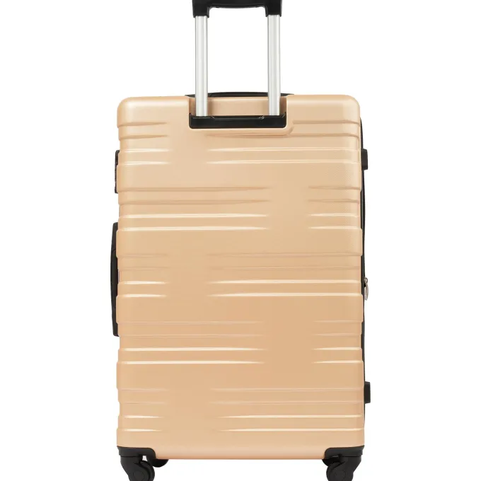 Silk & Salt Hommoo Expandable Hardside Luggawith TSA Lock 3-Piece Set (20 /24 /28) Gold^ Checked Luggage