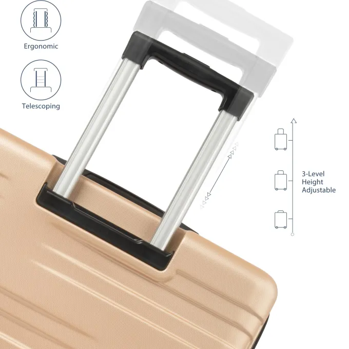 Silk & Salt Hommoo Expandable Hardside Luggawith TSA Lock 3-Piece Set (20 /24 /28) Gold^ Checked Luggage