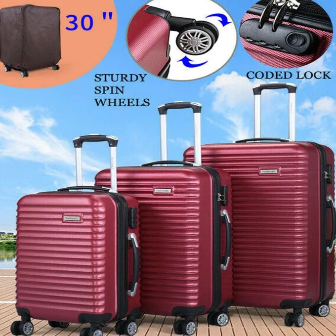 Silk & Salt Topcobe 3Pcs Traveling LuggaSet Portable LarCapacity LuggaBags for Travel Rolling Traveling StoraSuitcase with Wheels 20+24+28^ Hard Side Luggage|Luggage Sets