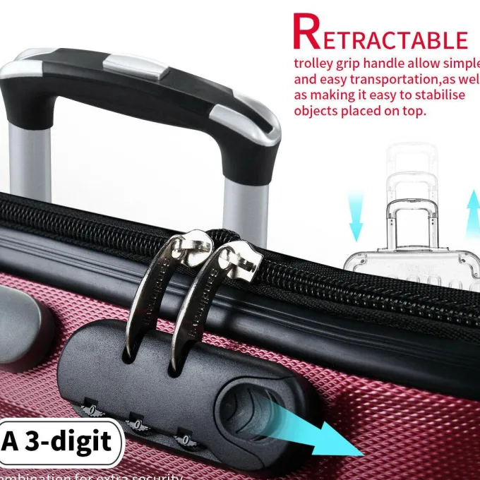 Silk & Salt Topcobe 3Pcs Traveling LuggaSet Portable LarCapacity LuggaBags for Travel Rolling Traveling StoraSuitcase with Wheels 20+24+28^ Hard Side Luggage|Luggage Sets
