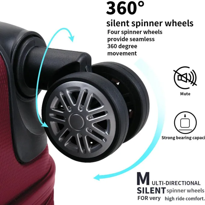 Silk & Salt Topcobe 3Pcs Traveling LuggaSet Portable LarCapacity LuggaBags for Travel Rolling Traveling StoraSuitcase with Wheels 20+24+28^ Hard Side Luggage|Luggage Sets