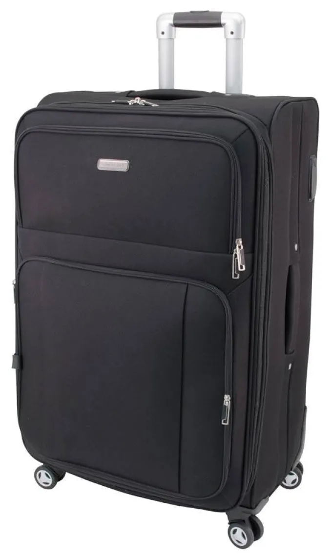 Silk & Salt 30.25 in. Polyester Upright Spinner Suitcase in Black^ Checked Luggage
